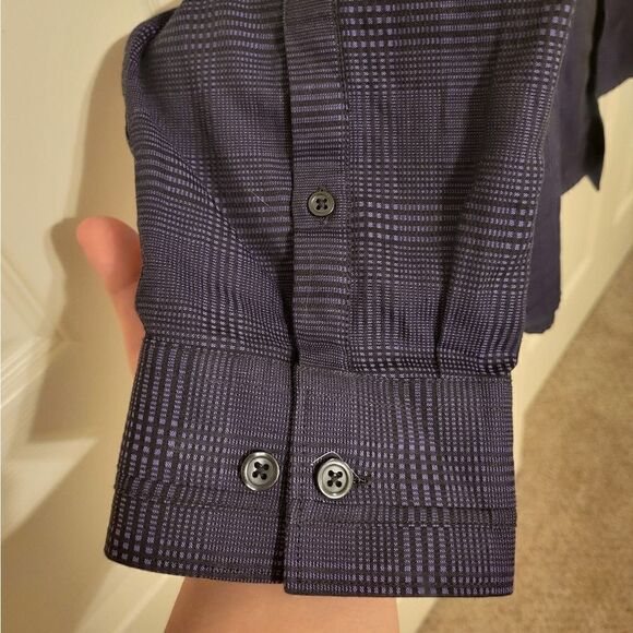 Marc Anthony slim fit purple/black collard button-down - Picture 6 of 9
